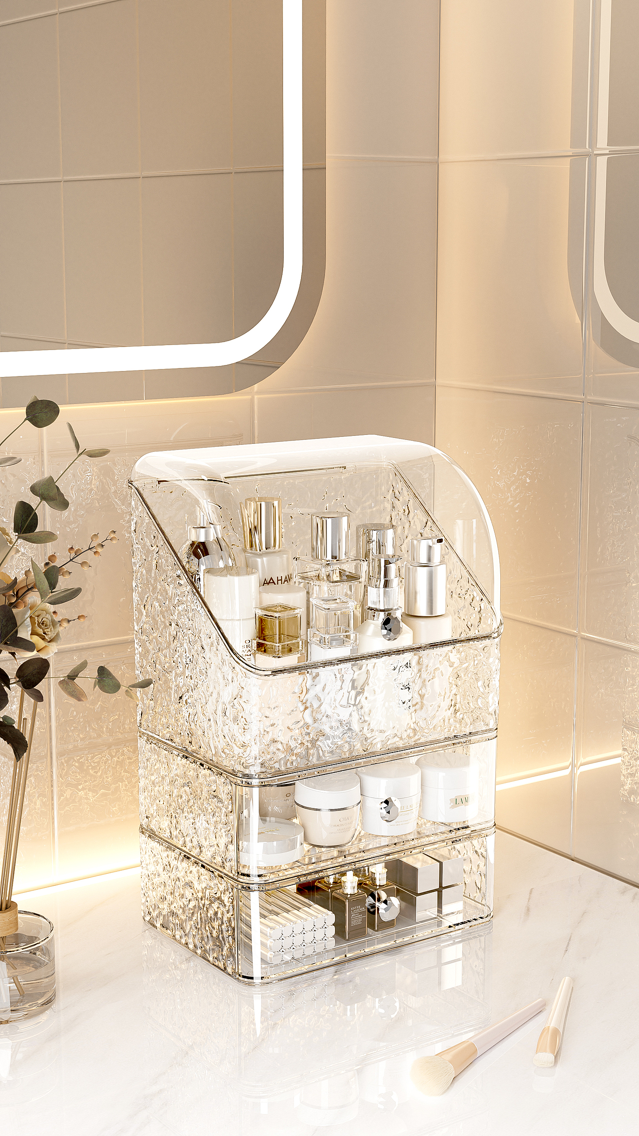 【产品渲染】透明化妆品收纳箱（图ZMzU4NzQxNTQ0） - 场景 - 站酷设计师YOMI工作室原创素材 - 站酷ZCOOL