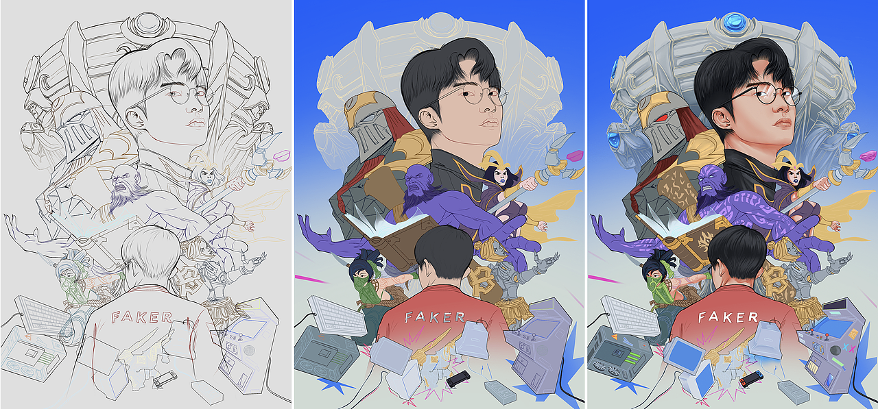 FAKER—Famous scene（图ZMzMzMjg1Mzky） - 商业插画 - 站酷设计师FEL11X原创素材 - 站酷ZCOOL