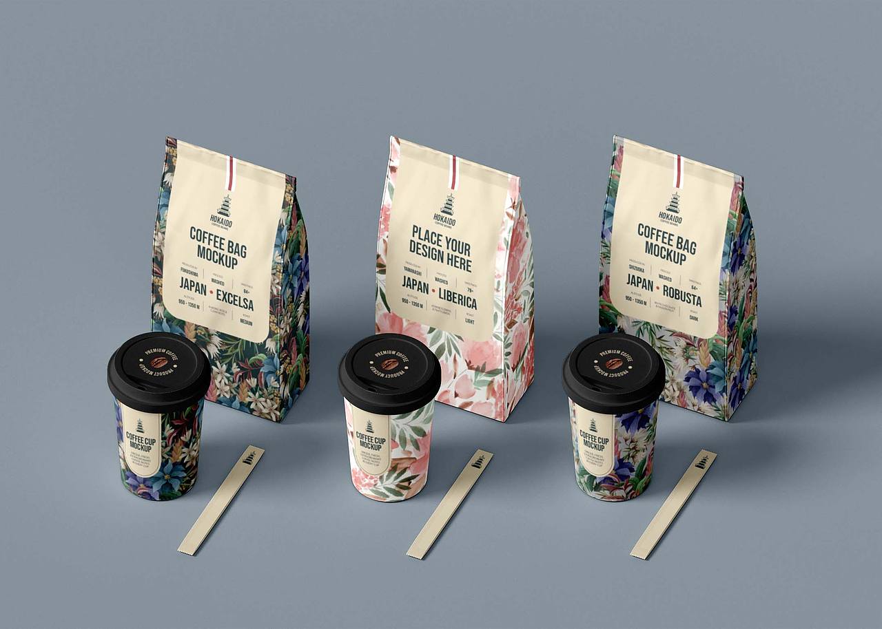 咖啡牛皮纸袋样机设计（图ZMzU5NzgyMTQ4） - 包装 - 站酷设计师枫思设计工作室原创素材 - 站酷ZCOOL