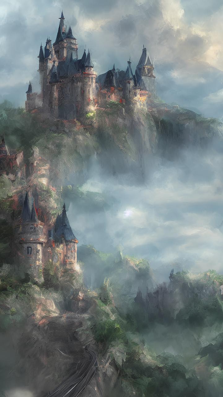 云端的城堡AI绘画