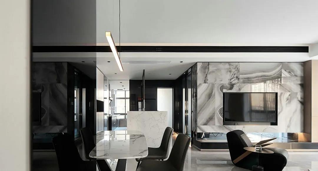 黑白灰+大理石:他家完美演绎都市里的极简生活!