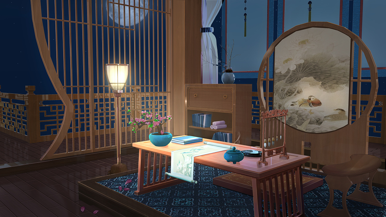 中式书房|插画|创作习作|魔力先人 - 原创作品 - 站酷 (zcool)