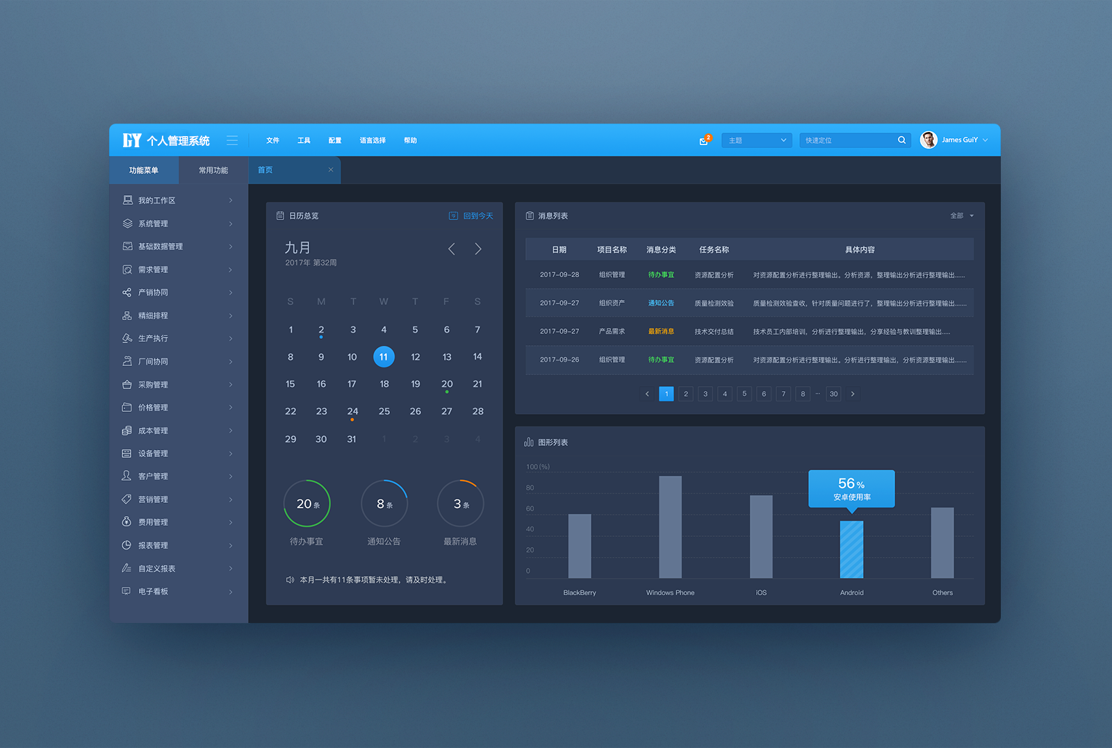两款后台系统页面