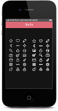 在手机的实际尺寸显示。把这些图标生成素材,放到手机上显示,由于手机屏幕尺寸小,细线条的icon在一些稍微复杂的线条交错中会出现看不清楚的情况,从易识别性角度来看,粗线条则更有优势。