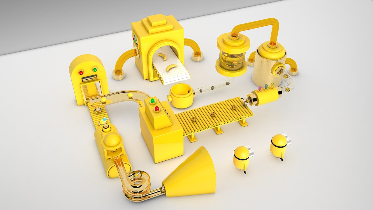 #C4D#小黄人生产线