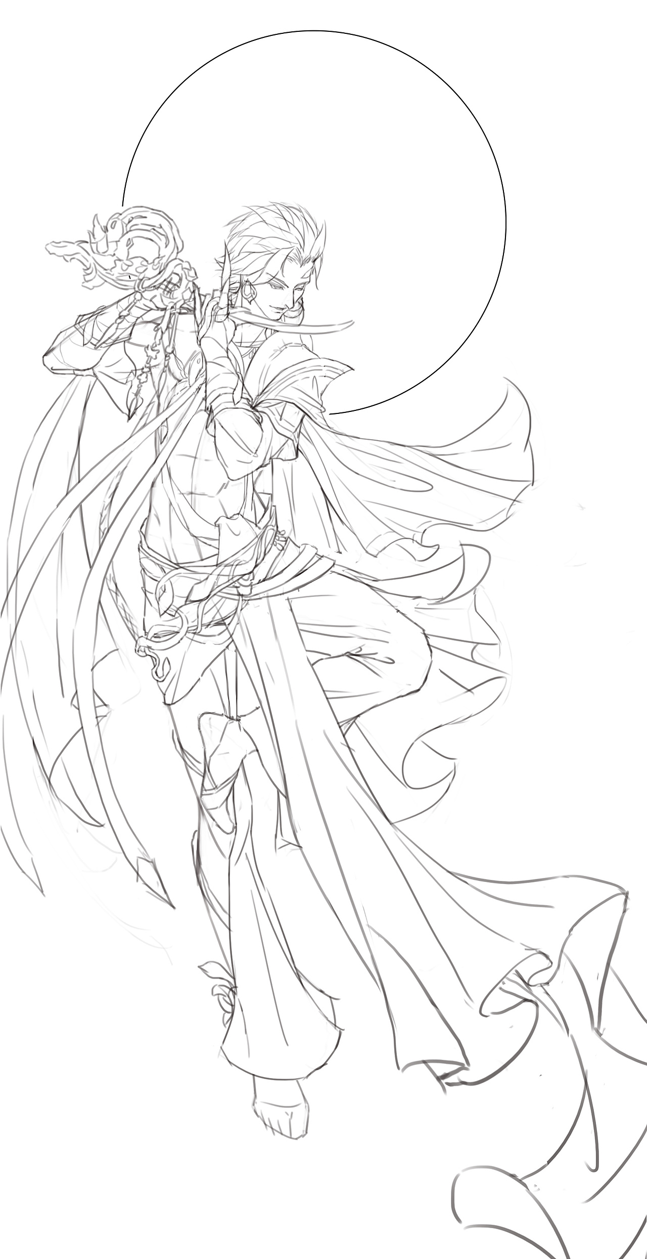 剑网3五毒成男插画附过程