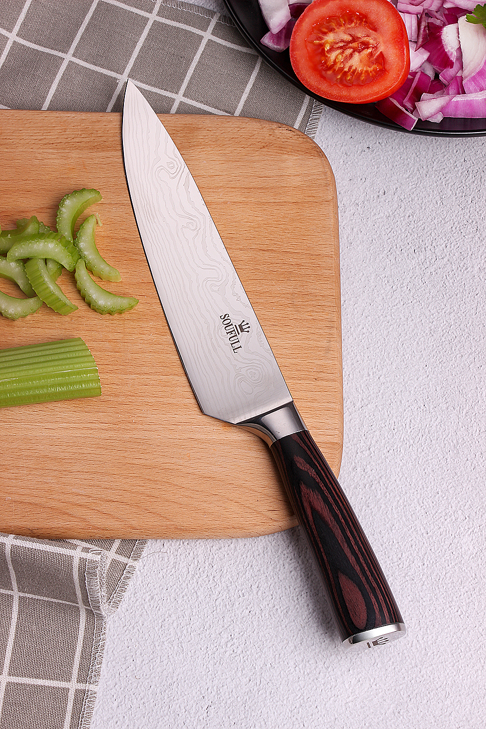 大马士革纹主厨刀