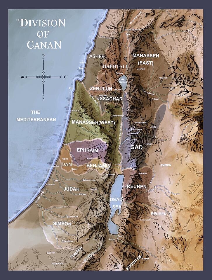 以色列十二支派地图图片