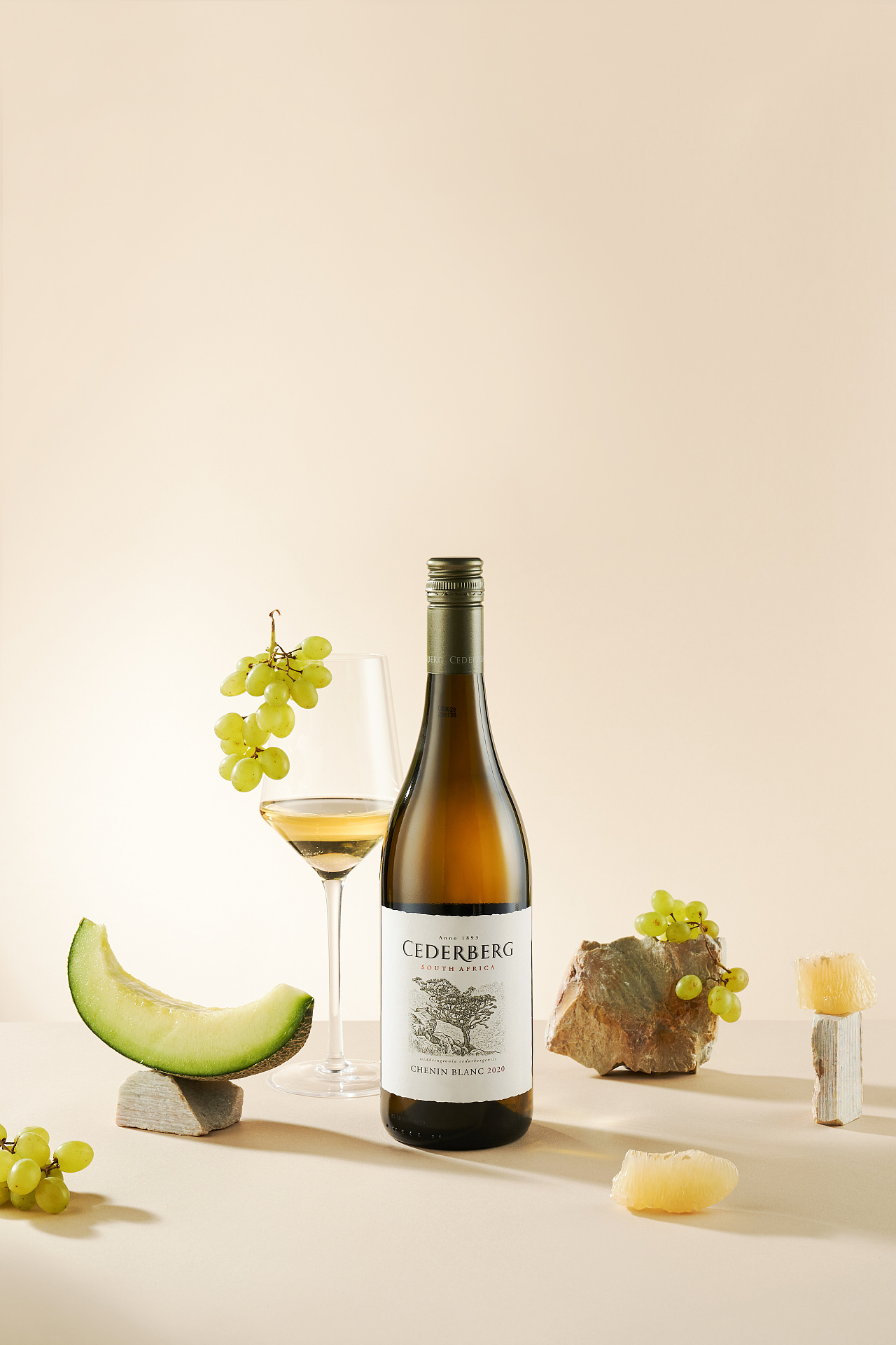 酒类摄影|塞德堡白诗南白葡萄酒cederberg2020