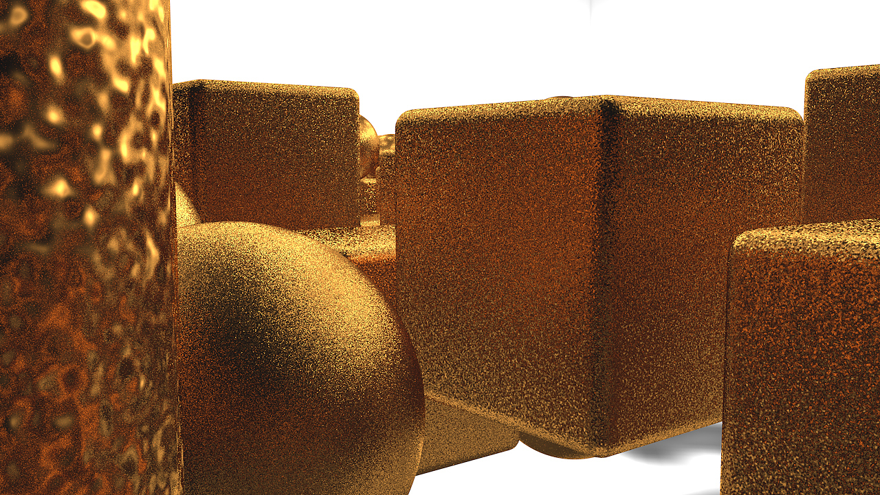 【C4D】磨砂金方块阵列