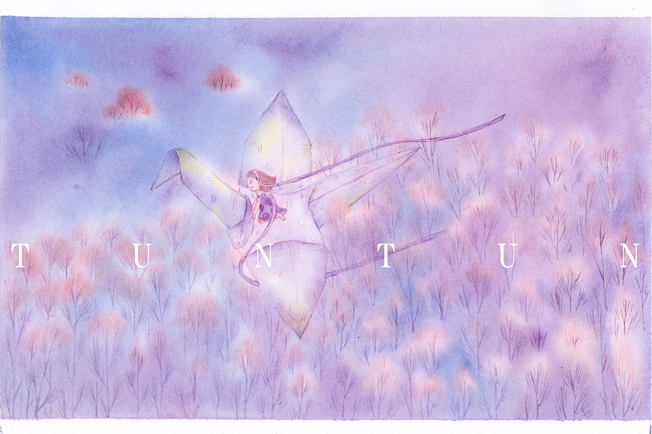 一组水彩少女故事