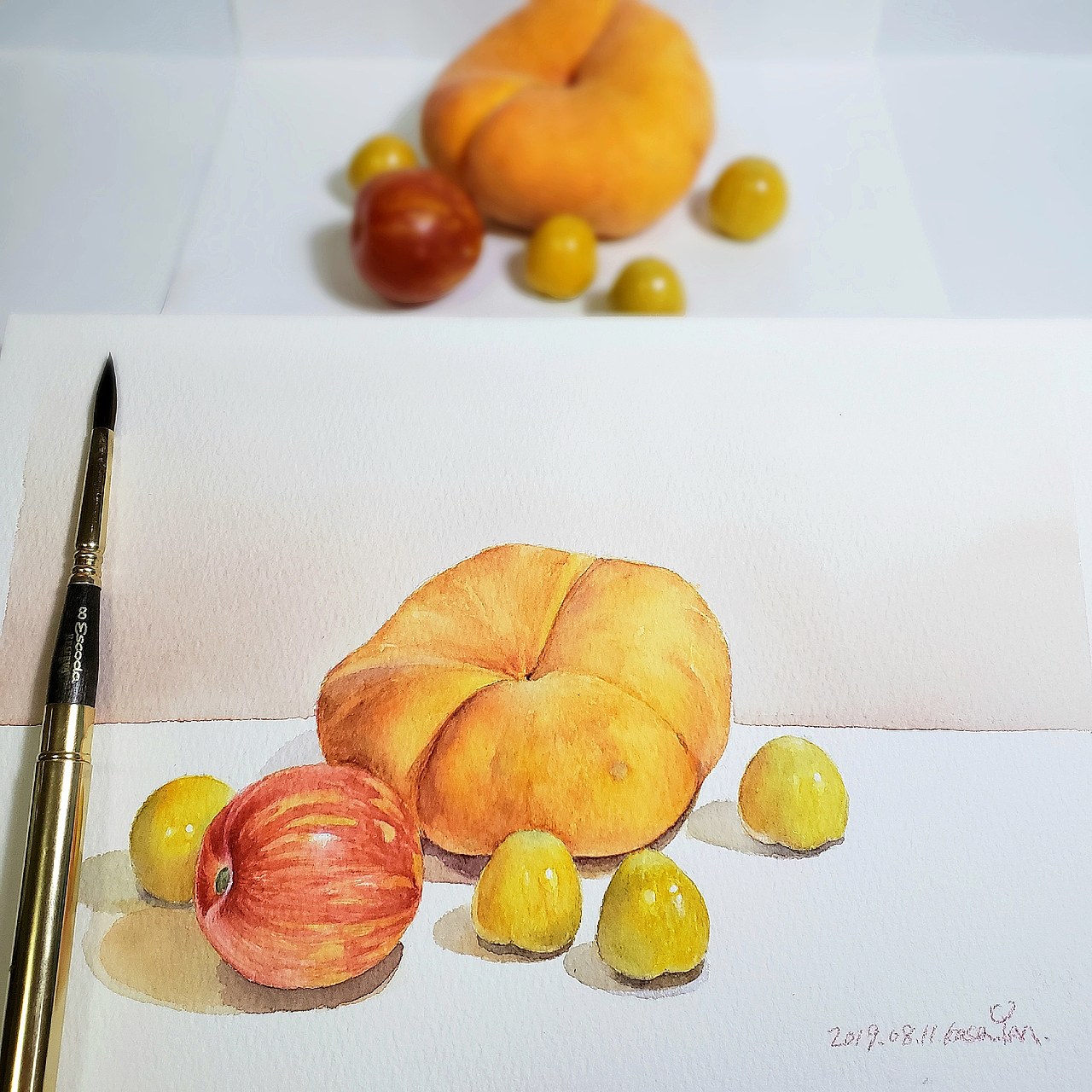 画完就把桃给盘了（图ZMTcxMzg0MjYw） - 绘画 - 站酷设计师kasasasasa原创素材 - 站酷ZCOOL