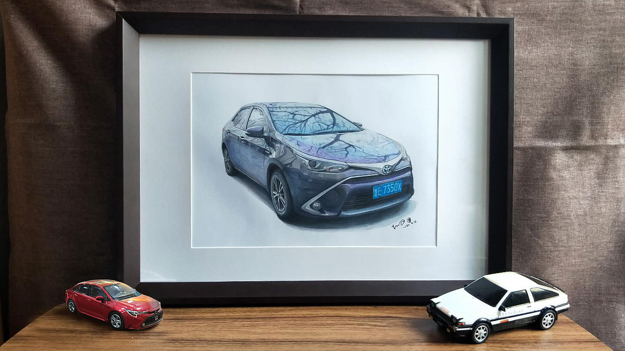 马克笔手绘 My car 1第一代雷凌双擎