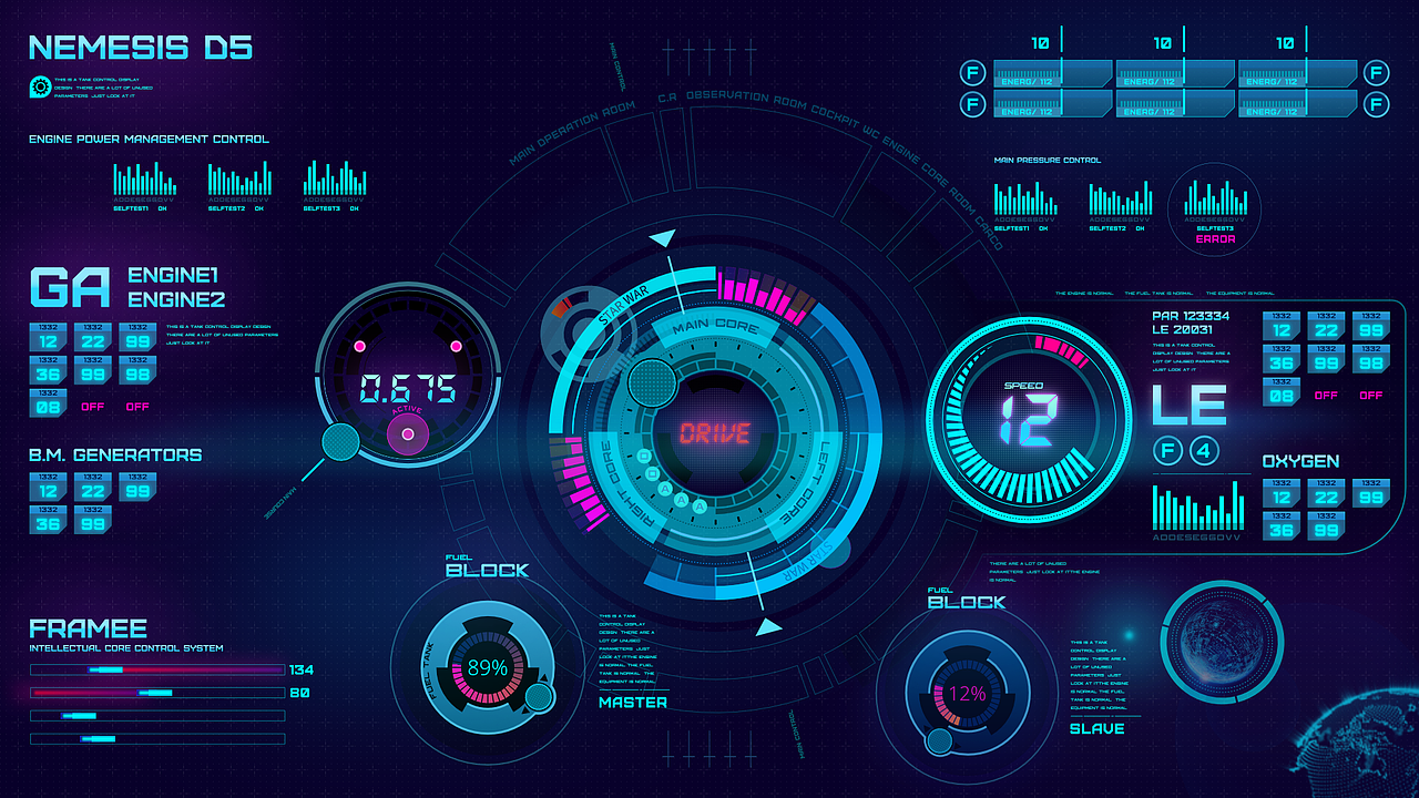 科幻数据屏练习|ui|其他ui |肥柴二号_原创作品-站酷zcool