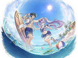 日韩二次元厚涂插画