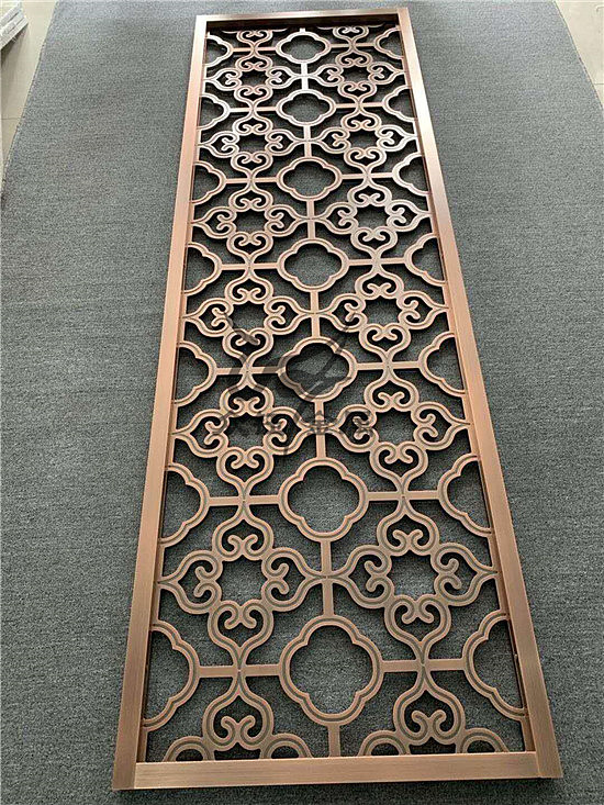 红古铜双面精雕屏风花格 私人定制厂家