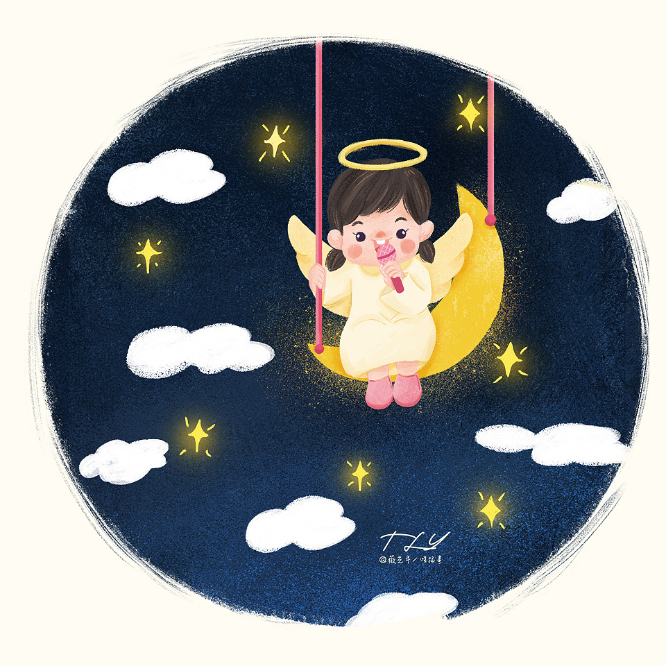 天使宝宝在唱歌(已商用)|插画|儿童插画|薇光年 - 原创作品 - 站酷