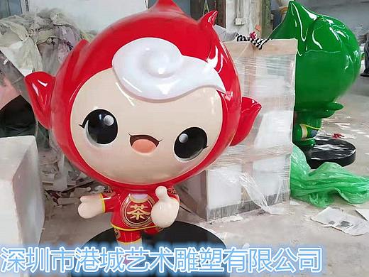 红茶绿茶吉祥物茶叶形象玻璃钢采茶妹IP卡通公仔雕塑