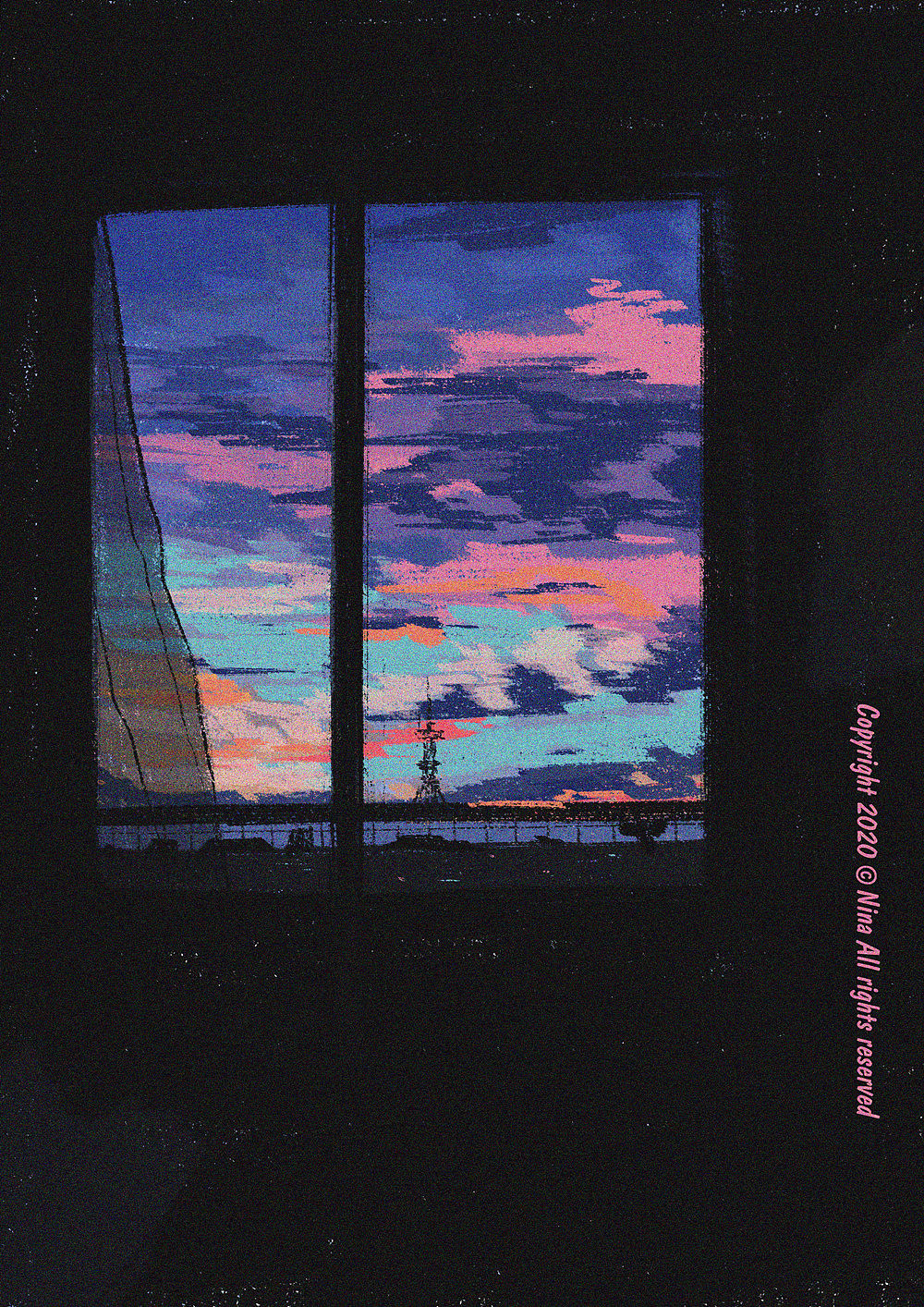 藏在窗戶里的日暮時分（圖ZMjA1Nzg2OTI0） - 藝術插畫 - 站酷設計師Joynii原創(chuàng)素材 - 站酷ZCOOL