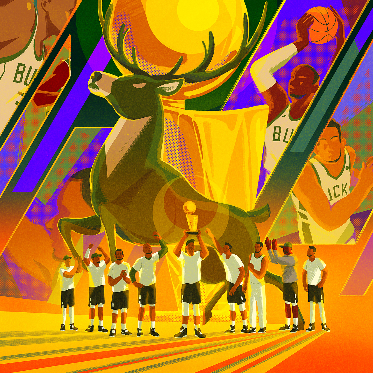 NBA2021季度媒体宣传插画（图ZMjgwNzk0NTY0） - 商业插画 - 站酷设计师cornelia_illo原创素材 - 站酷ZCOOL
