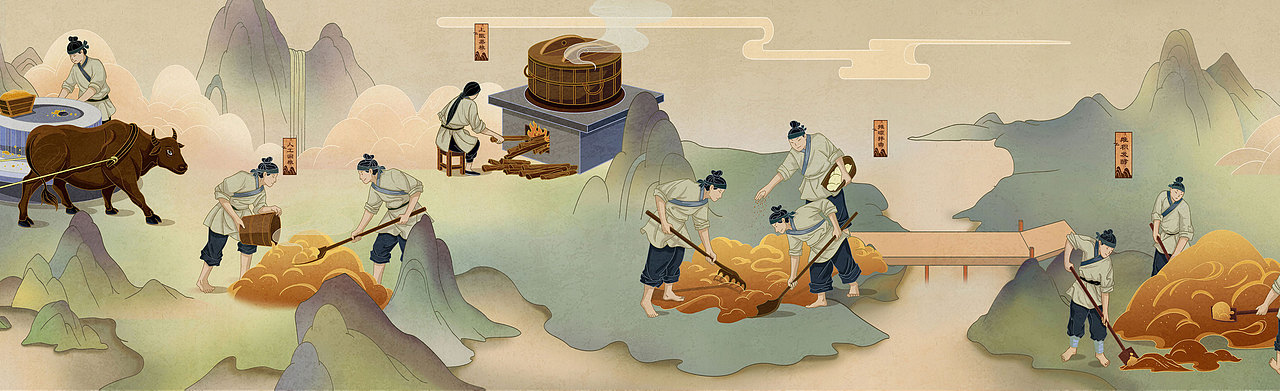 木头猫 | 茅台 古法酿造工艺（图ZMjIyMDcwNzU2） - 商业插画 - 站酷设计师疯子木原创素材 - 站酷ZCOOL