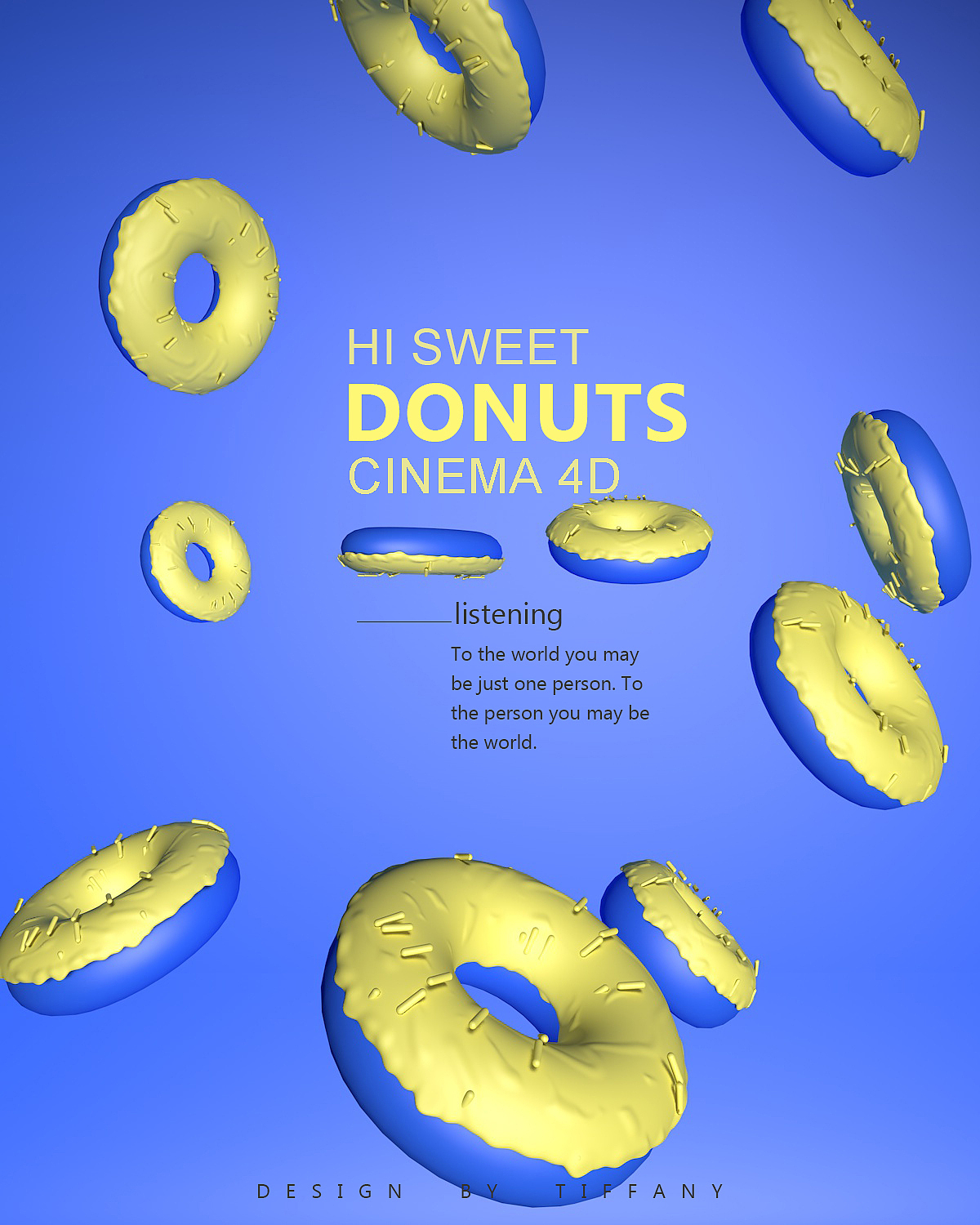 甜甜圈--c4d基礎(chǔ)練習(xí)（圖ZNzg5NDQyNzI=） - 圖案 - 站酷設(shè)計(jì)師Tiffany_Mao原創(chuàng)素材 - 站酷ZCOOL