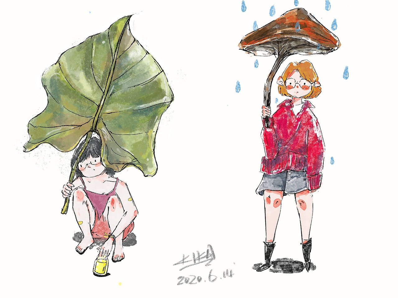 插画—-南方人的夏天（图ZMjEyMjk0NzE2） - 创作习作 - 站酷设计师kika卡原创素材 - 站酷ZCOOL