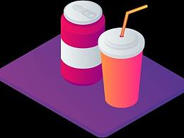 一組2.5D食物插畫練習(xí)