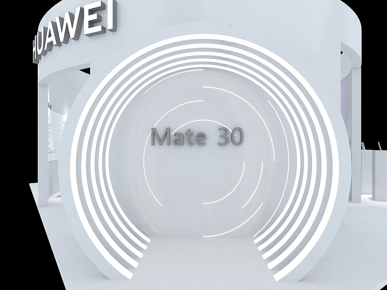 橱窗设计华为mate40系列海报设计商场展厅设计华为商场展陈2019年中国