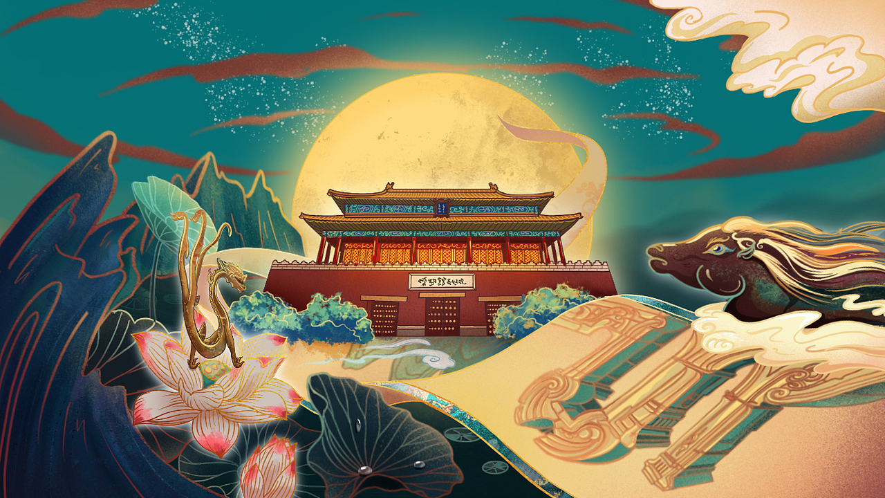 oppo乐划锁屏插画大赏 壁纸插画[ 博物馆奇妙夜 ]