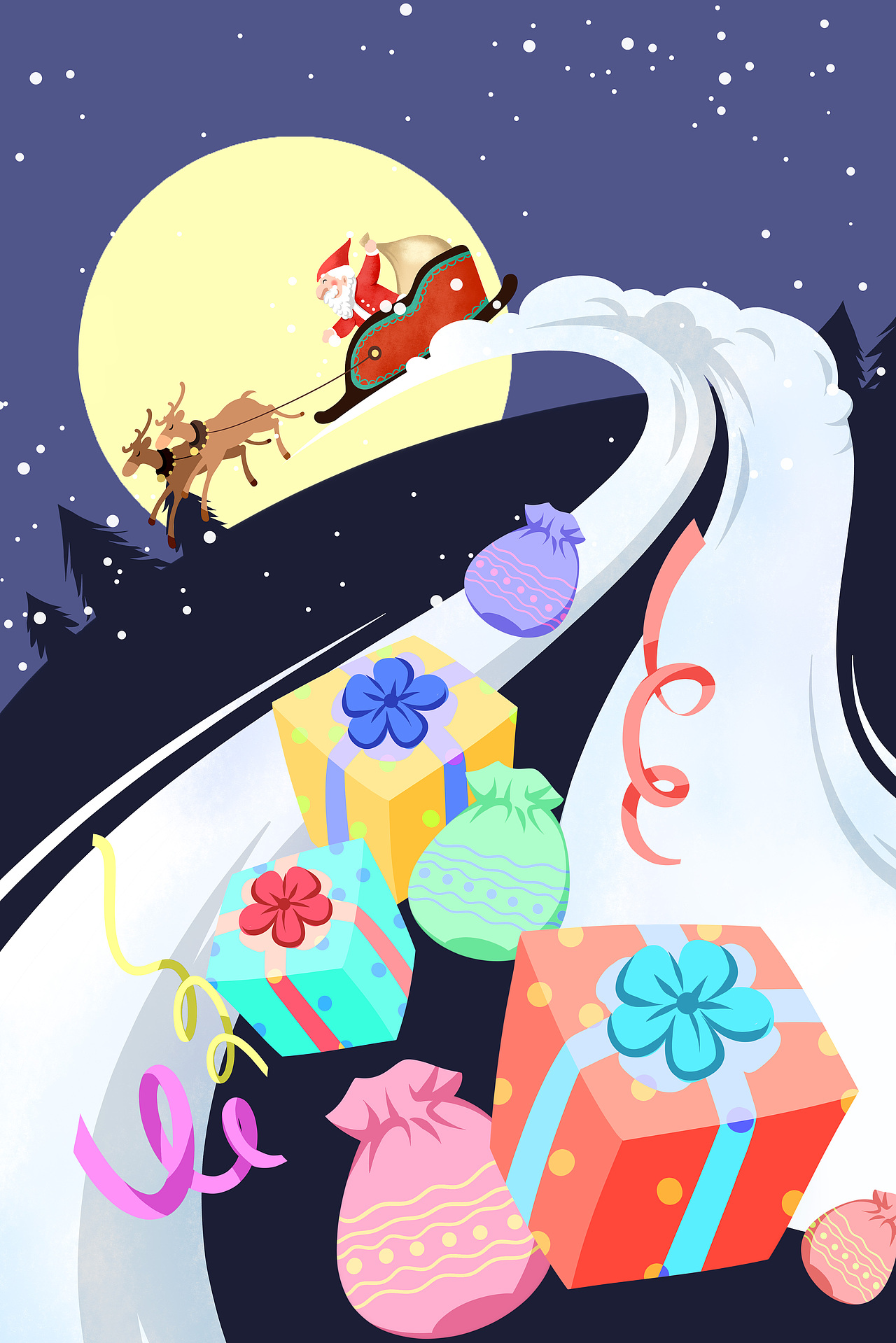 圣诞节手绘插画