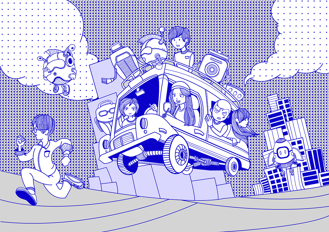 旅游类主题系列插画