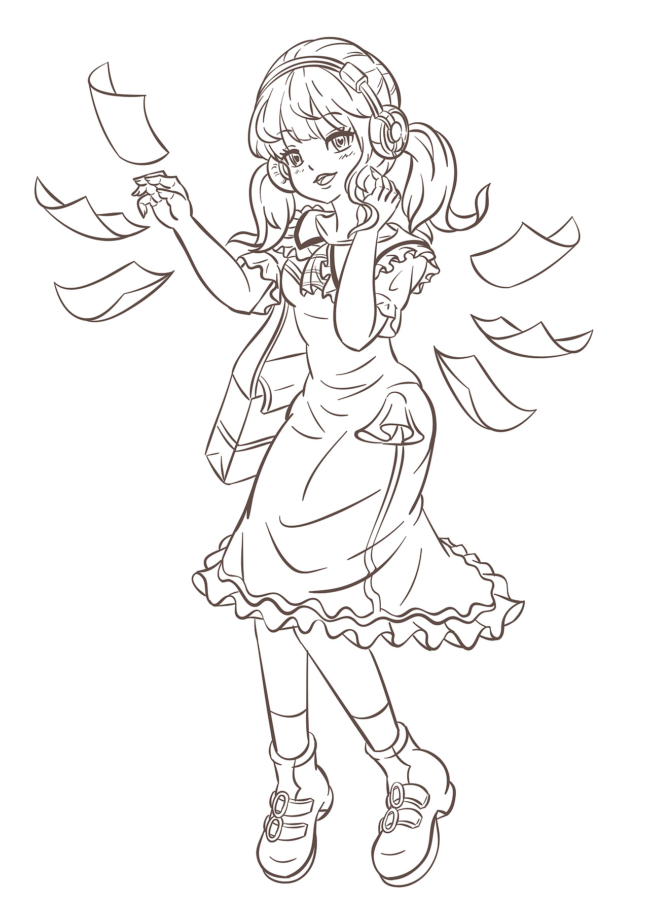 二次元线稿（图ZMjcxNTIzOTg0） - 商业插画 - 站酷设计师魔灯magic原创素材 - 站酷ZCOOL