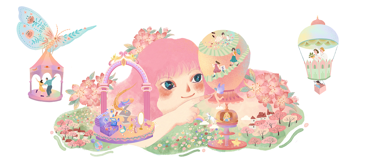 38女生节插画,也是一张送给春天的画(图ZMjkwODU2NzA4) - 商业插画 - 站酷设计师大萌子menmen原创素材 - 站酷ZCOOL
