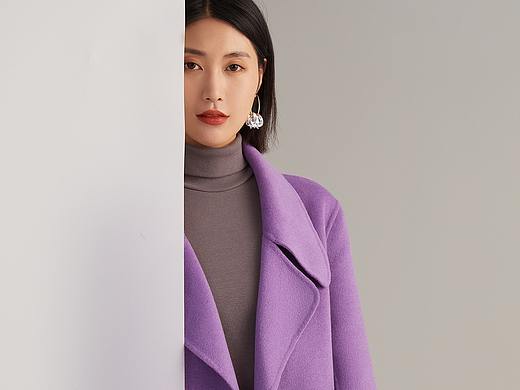 呢大衣LOOK BOOK棚拍女装双面你大衣内景拍摄国模大衣