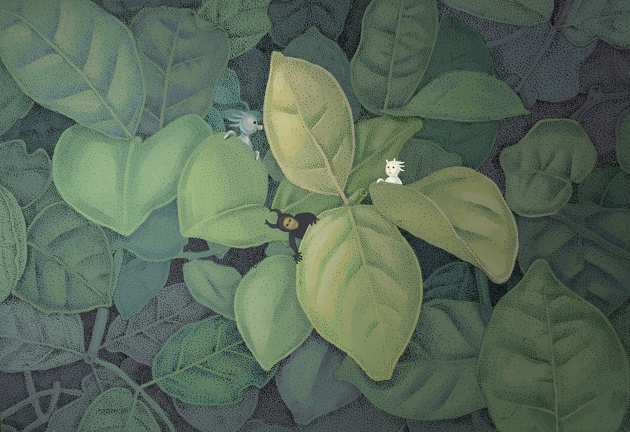 叶子中的小精灵