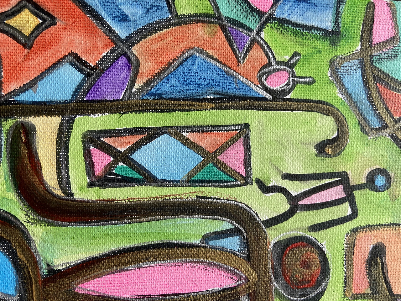 刘勇良抽象综合材料绘画“遥远的回声”及局部