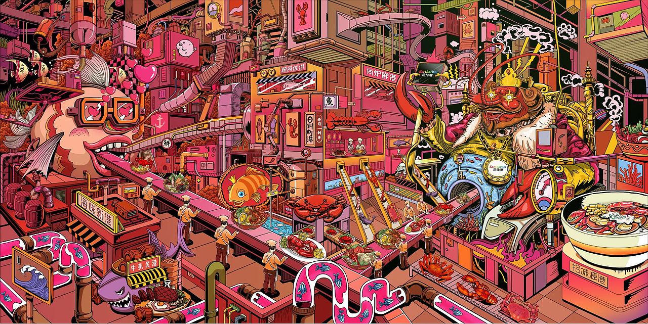 地球港营销插画设计（图ZMTU2ODE5MTY0） - 商业插画 - 站酷设计师独眼的阿狸啦原创素材 - 站酷ZCOOL