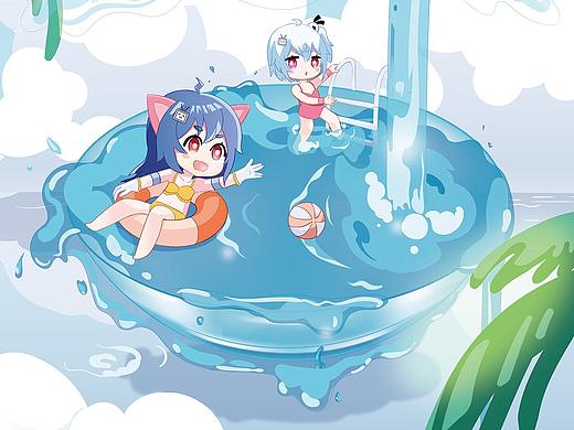 年终总结系列五（清新二次元海报插画）
