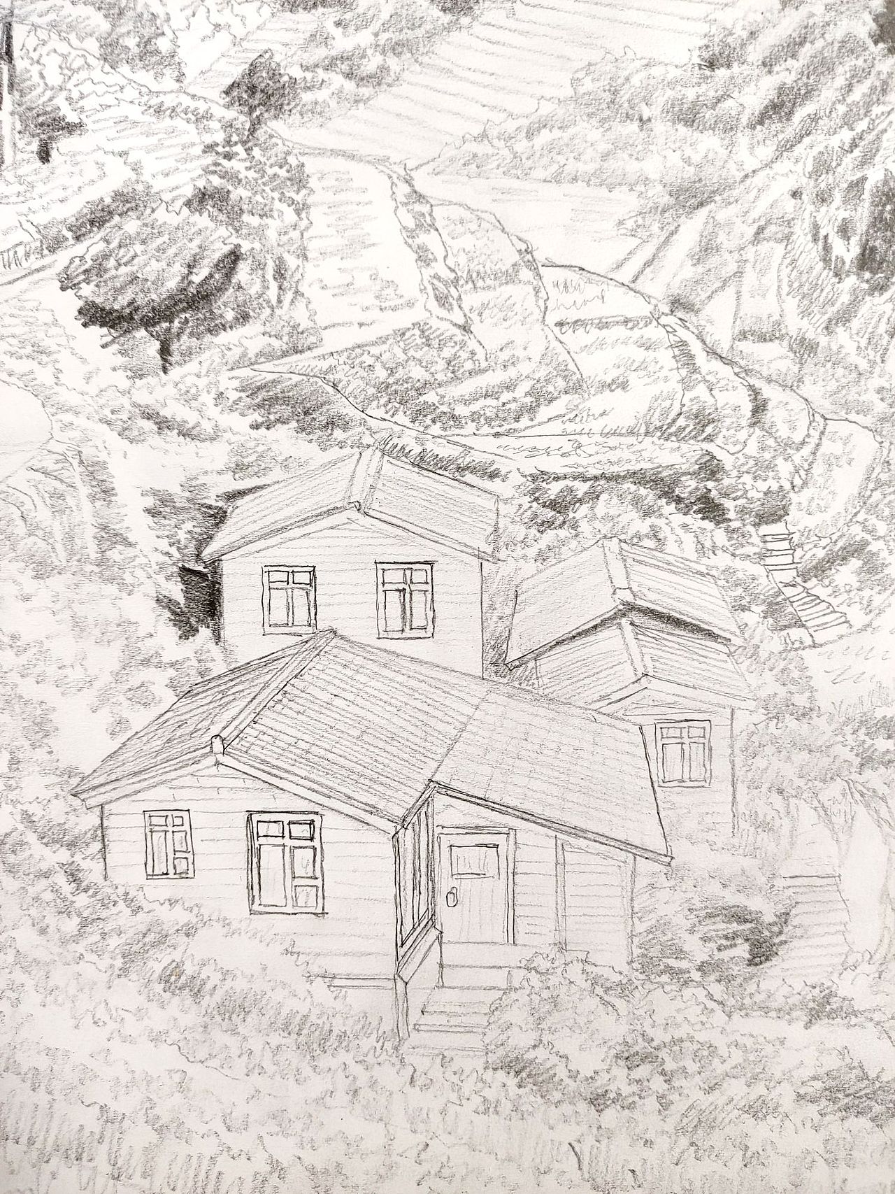 A3手绘|春日乡村的风景⑦