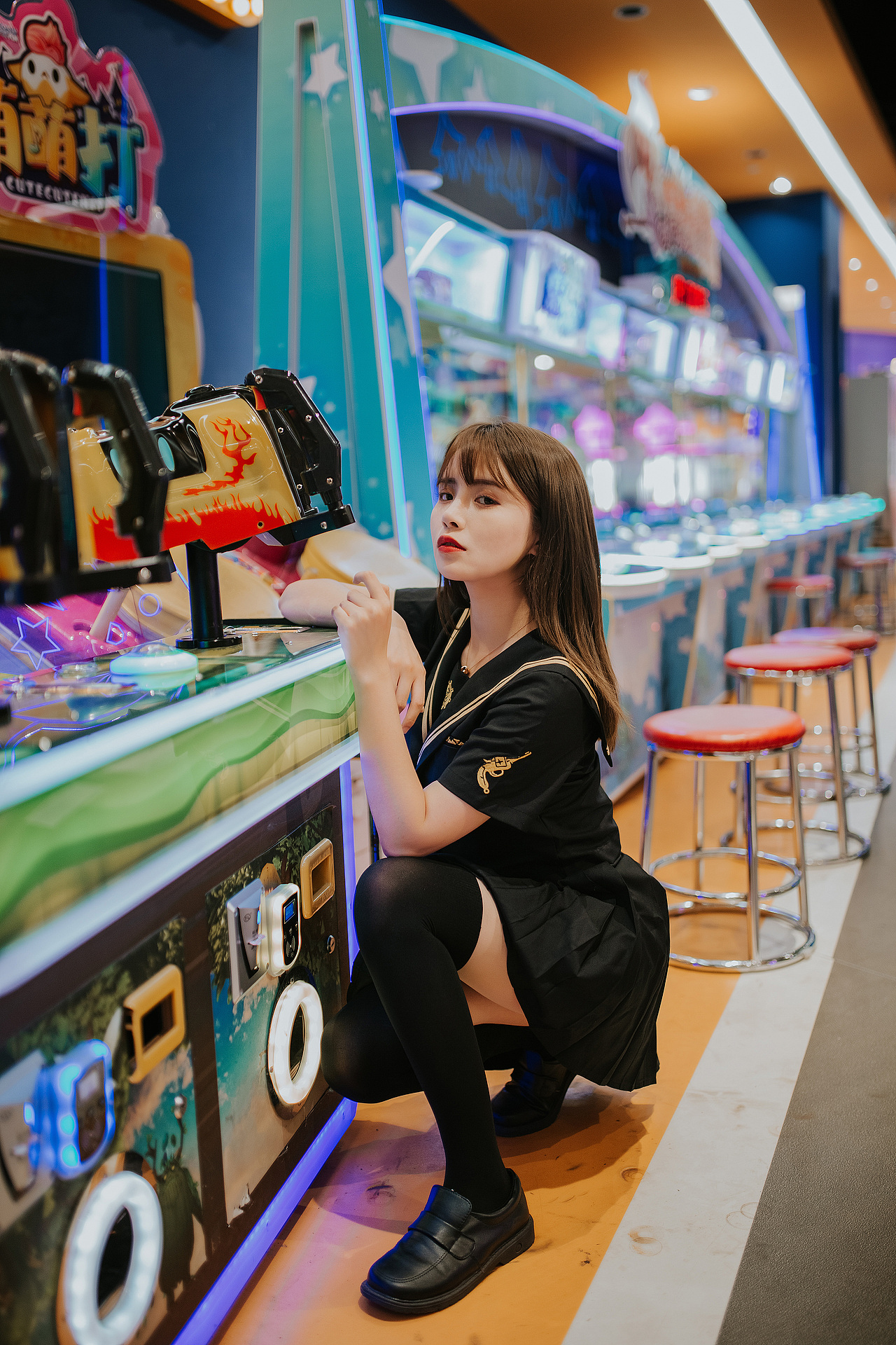 电玩城不良jk少女