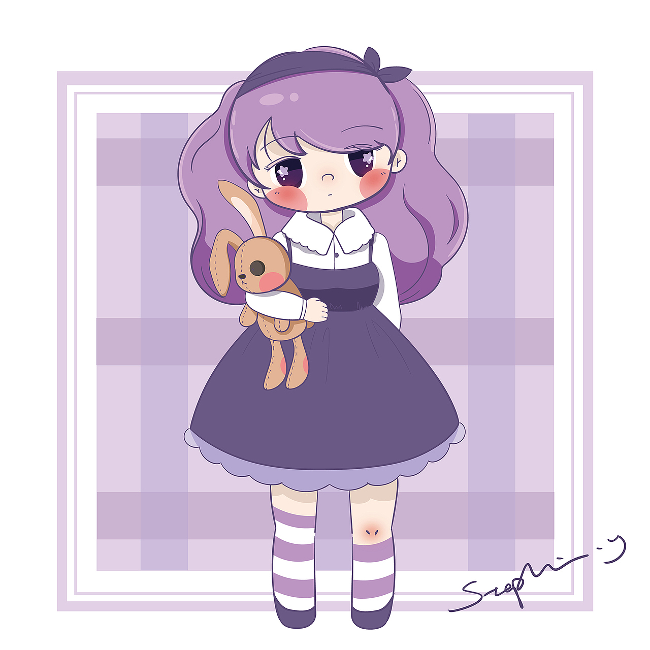 [精致女孩]q版卡通小女孩合集_肥兔兔stephanie-站酷zcool