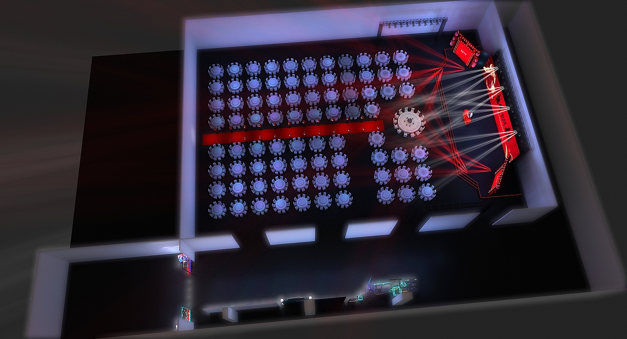 年会发布会舞美3D效果图 合影区签到墙