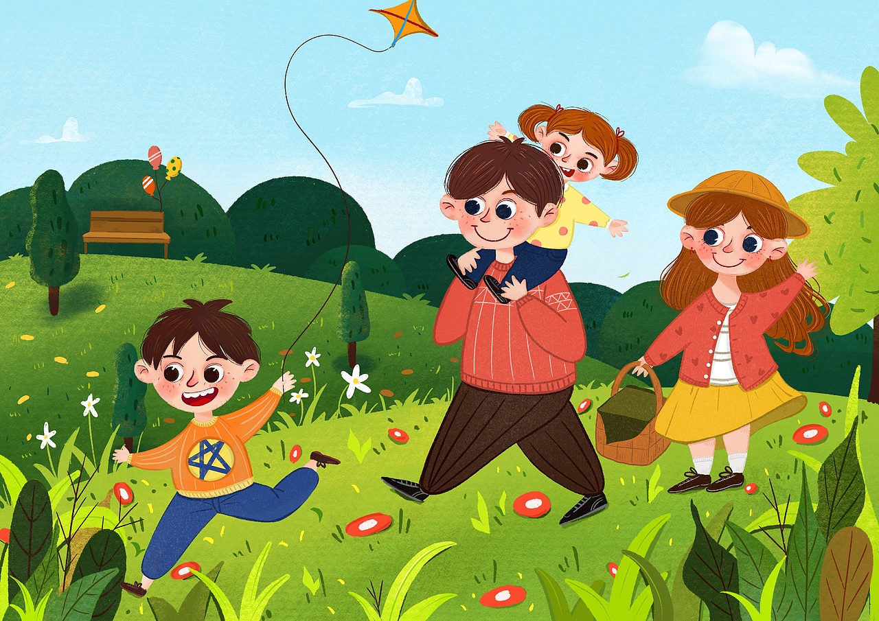 去春游吧（图ZMTU2MDYyNzA4） - 儿童插画 - 站酷设计师画画的旺斯小姐原创素材 - 站酷ZCOOL