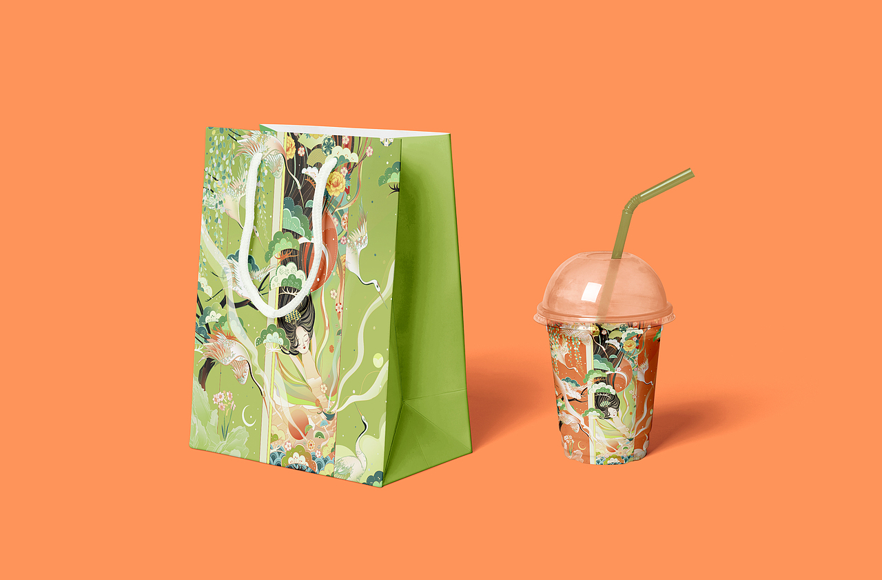 国风插画&小清新茶叶包装插画