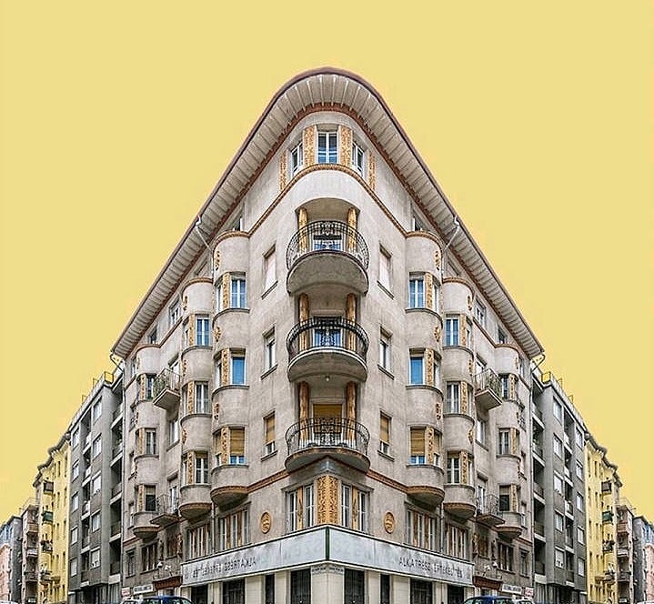 欧式街道拐角楼的设计