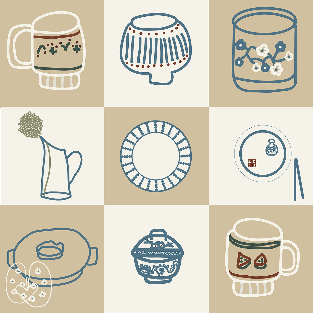 廚房里的鍋碗瓢盆（圖ZMjY2NDI5MzM2） - 創(chuàng)作習(xí)作 - 站酷設(shè)計師二兩芫荽原創(chuàng)素材 - 站酷ZCOOL