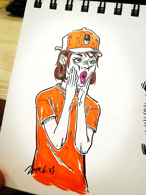 红衣女孩（图ZMTY0MTI3NDEy） - 创作习作 - 站酷设计师时画原创素材 - 站酷ZCOOL