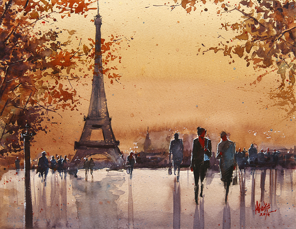 秋天的巴黎铁塔