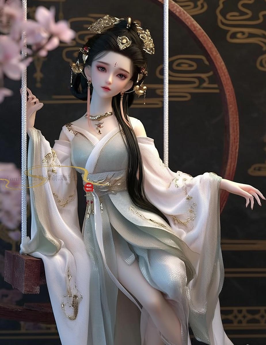 一组古风汉服粉衣美女设计：袅袅花仙子，柔情美人怀！（图ZMzgxOTYyNDI0） - AI作品 - 站酷设计师雪里莓工作室原创素材 - 站酷ZCOOL